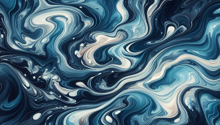 Abstract blue and white marble texture background. Acrylic painting. Digital art.