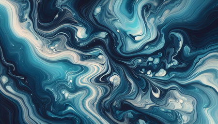 Abstract background with blue and white marble pattern. Liquid marble texture.