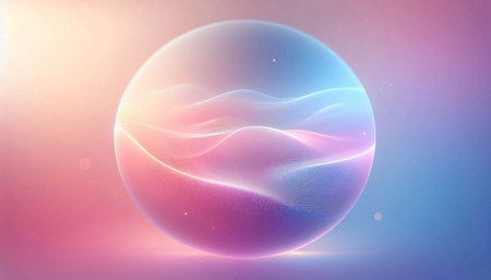 abstract background with magic ball in space. 3d illustration.