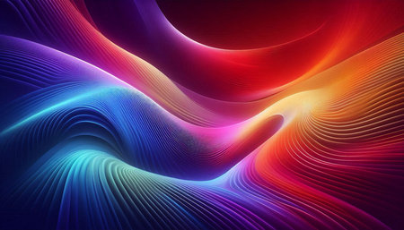 abstract background with smooth lines in blue, red and yellow colors