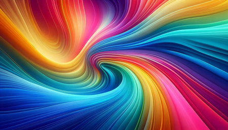 abstract colorful background with smooth lines in rainbow colors, computer generatedの写真素材