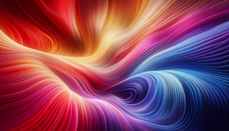 abstract background with smooth lines in red, yellow and blue colors
