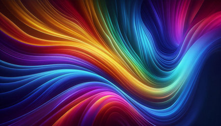 abstract colorful background with smooth lines in the form of a rainbow