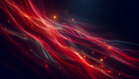 Abstract background with dynamic particles. 3d rendering, 3d illustration.
