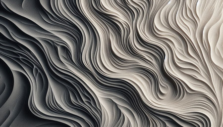 Abstract 3d rendering of wavy surface. Computer generated background.
