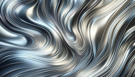 Abstract silver metallic background. 3d render illustration, 3d rendering.