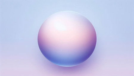 3d render of a pink ball on a blue background with a gradient