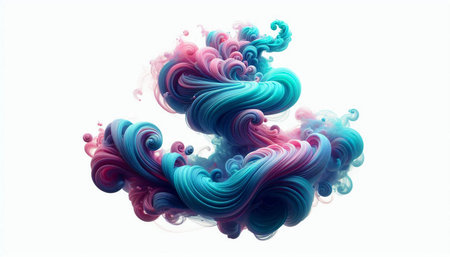 3d render, abstract background with colorful paint splashing in water