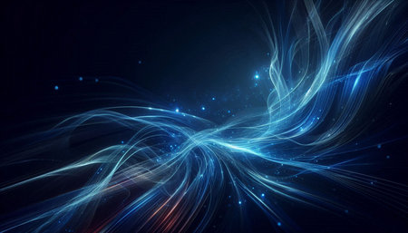 Abstract fractal blue background, computer-generated illustration, texture.