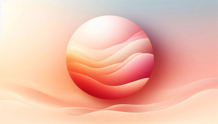 Abstract background with waves and sun. Vector illustration for your design.
