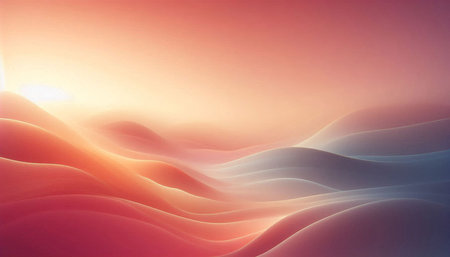 abstract background with smooth wavy lines in pink and orange colors