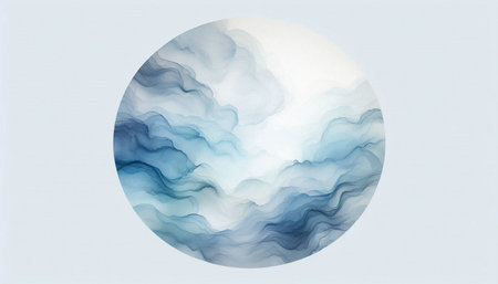 Abstract watercolor background. Vector illustration. Blue and white colors.