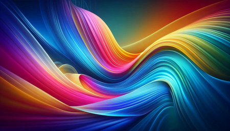 abstract background with smooth lines in blue, red and yellow colors