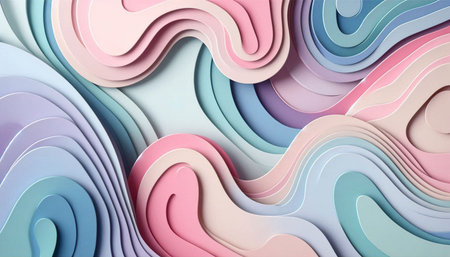 Paper cut colorful abstract background. 3d rendering, 3d illustration.