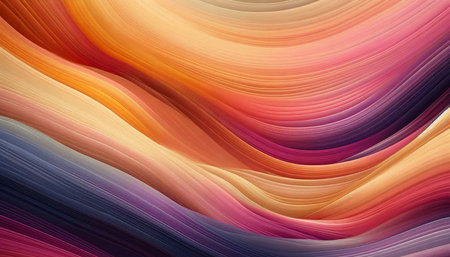 abstract background with smooth lines in pink, orange and yellow colors