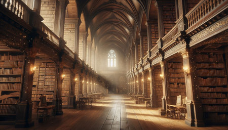 Interior of the University of Cambridge, UK. 3D rendering