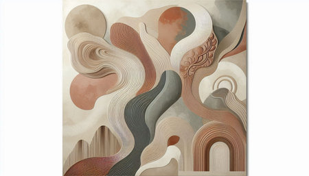 abstract background with texture of paper and geometric shapes in brown colors