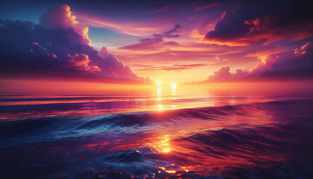 Beautiful sunset over the sea. Colorful sunset over the sea.