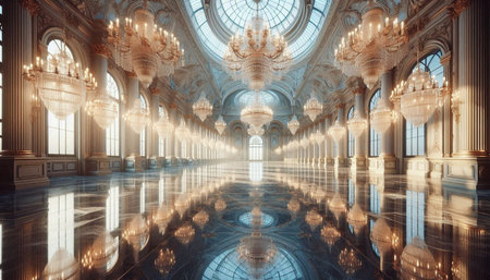 Interior of the Grand Palais in Paris, France. 3D rendering