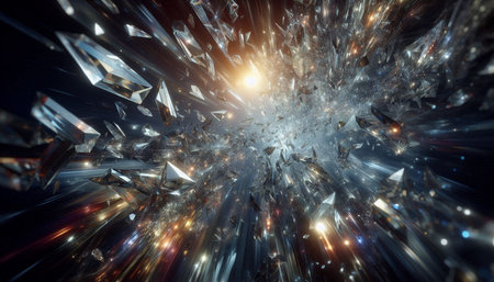 Fractal 3d illustration of abstract geometric composition,digital art works.の写真素材