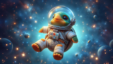 Astronaut in outer space. Elements of this image furnished by NASAの写真素材