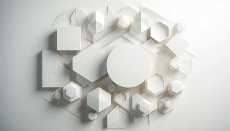 Abstract white geometric background. 3d rendering, 3d illustration.