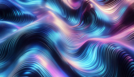 3d render, abstract background with blue and pink waves, 3d illustration