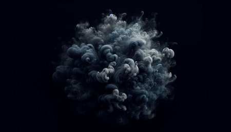 Abstract smoke moves on a black background. Design element. Abstract texture.