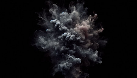 Abstract smoke moves on a black background. Design element. Abstract texture.