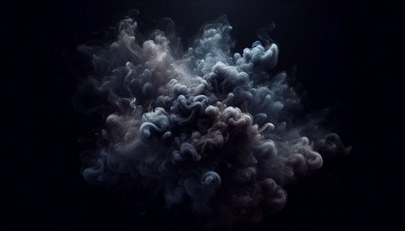 Abstract smoke moves on a black background. Design element. Abstract texture.