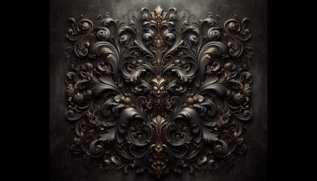 Baroque ornament on the wall of an old castle in Ukraine