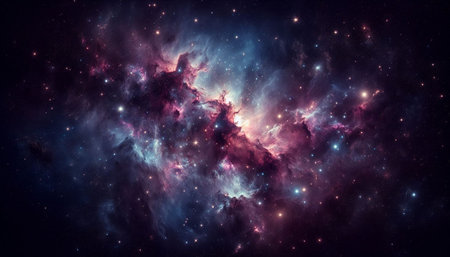 Galaxy and nebula in deep space, computer generated abstract background