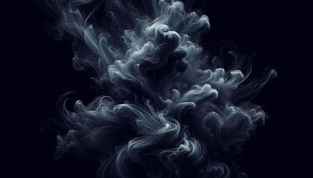 Abstract smoke moves on a black background. Design element. Abstract texture.
