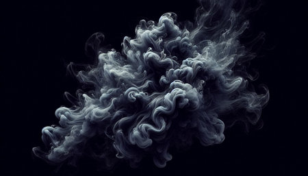 Abstract smoke moves on a black background. Design element. Abstract texture.