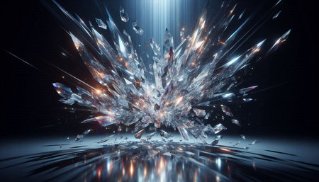 abstract 3d illustration of explosion in space, computer generated background