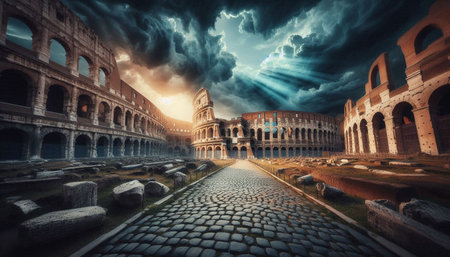 The Colosseum in Rome, Italy. The famous landmark