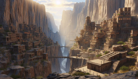 Alien Planet - 3D Rendered Computer Artwork. Fantasy World.