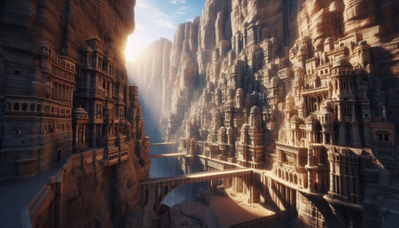 The ancient city of Petra, Jordan. 3D Rendering.