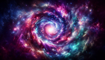 Galaxy in deep space, computer generated abstract background, 3D rendering