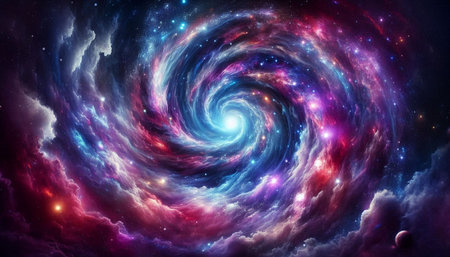 Galaxy in outer space. Abstract space background. 3D rendering
