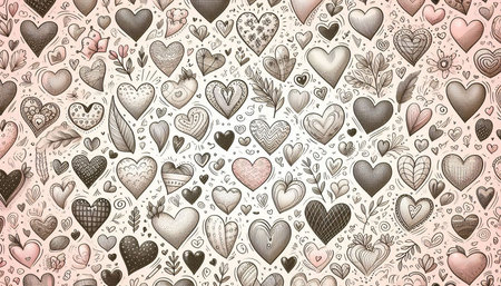 valentine's day background with hearts and flowers. vector illustration