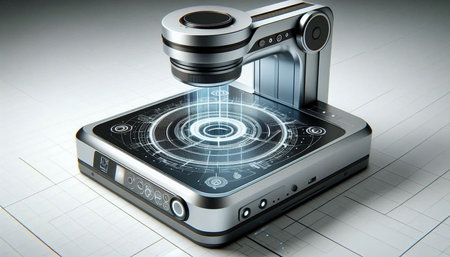 Digital camera on the white background. 3d illustration. Technology concept