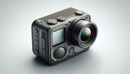 Digital camera on a white background. 3d illustration. Isolated