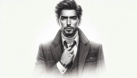 Portrait of a handsome young man in a suit. Men's beauty, fashion.