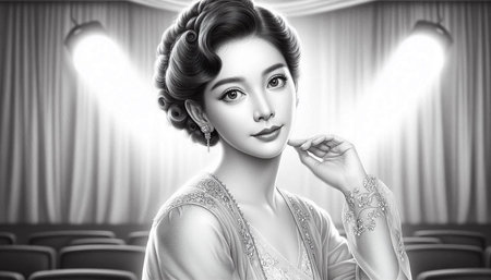 Portrait of beautiful young woman with elegant hairstyle and makeup.