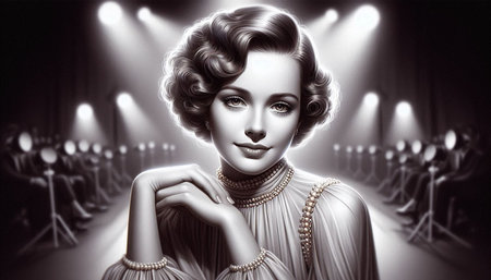 Portrait of a beautiful girl in the style of the 1920s