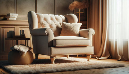 Interior of living room with armchair. 3d render.の写真素材