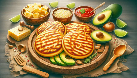 Pancakes with ingredients for cooking on a wooden background. Toned.