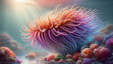 3d illustration of abstract colorful background,digital art works. Computer generated image.