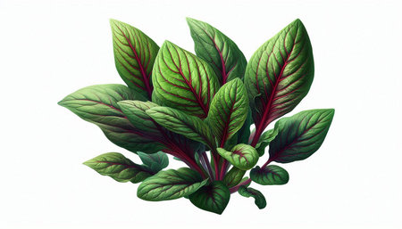 Leaves of basil on a white background. 3D illustration.